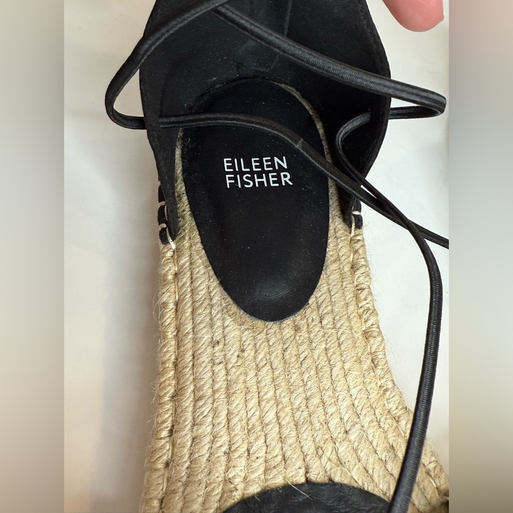 Eileen Fisher Black Espadrille Flats - Picture 7 of 9